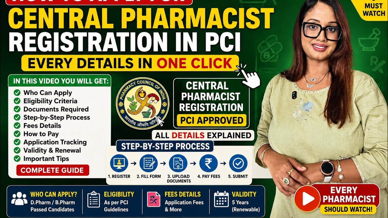 How to Apply for Central Pharmacist Registration in PCI | Complete Guide 2026