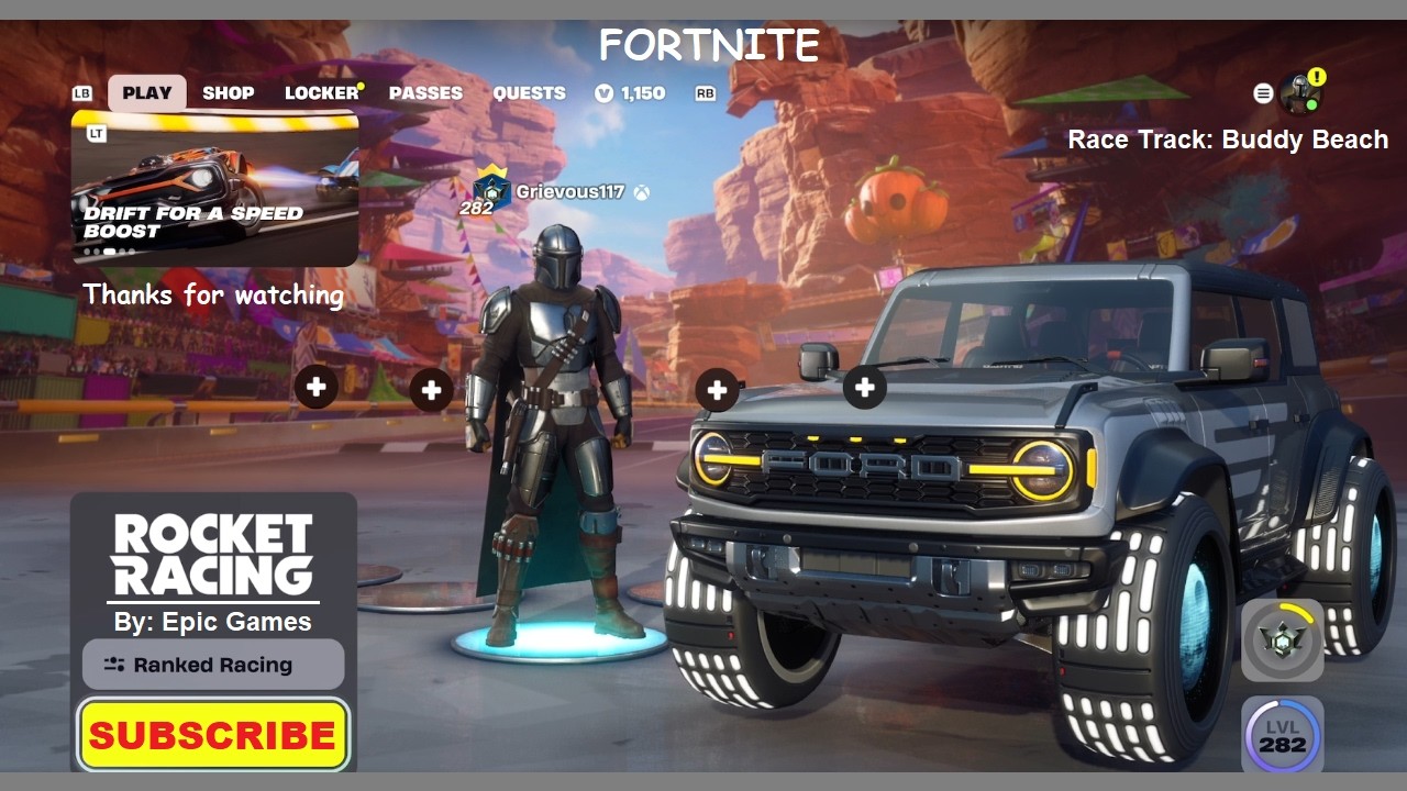Fortnite: Rocket Racing Ranked Gameplay | Mandalorian