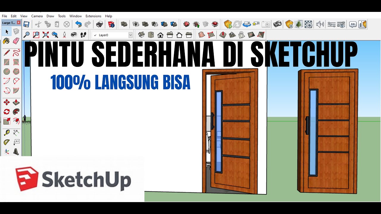 CARA MEMBUAT PINTU DI SKETCHUP - GAMPANG BANGET