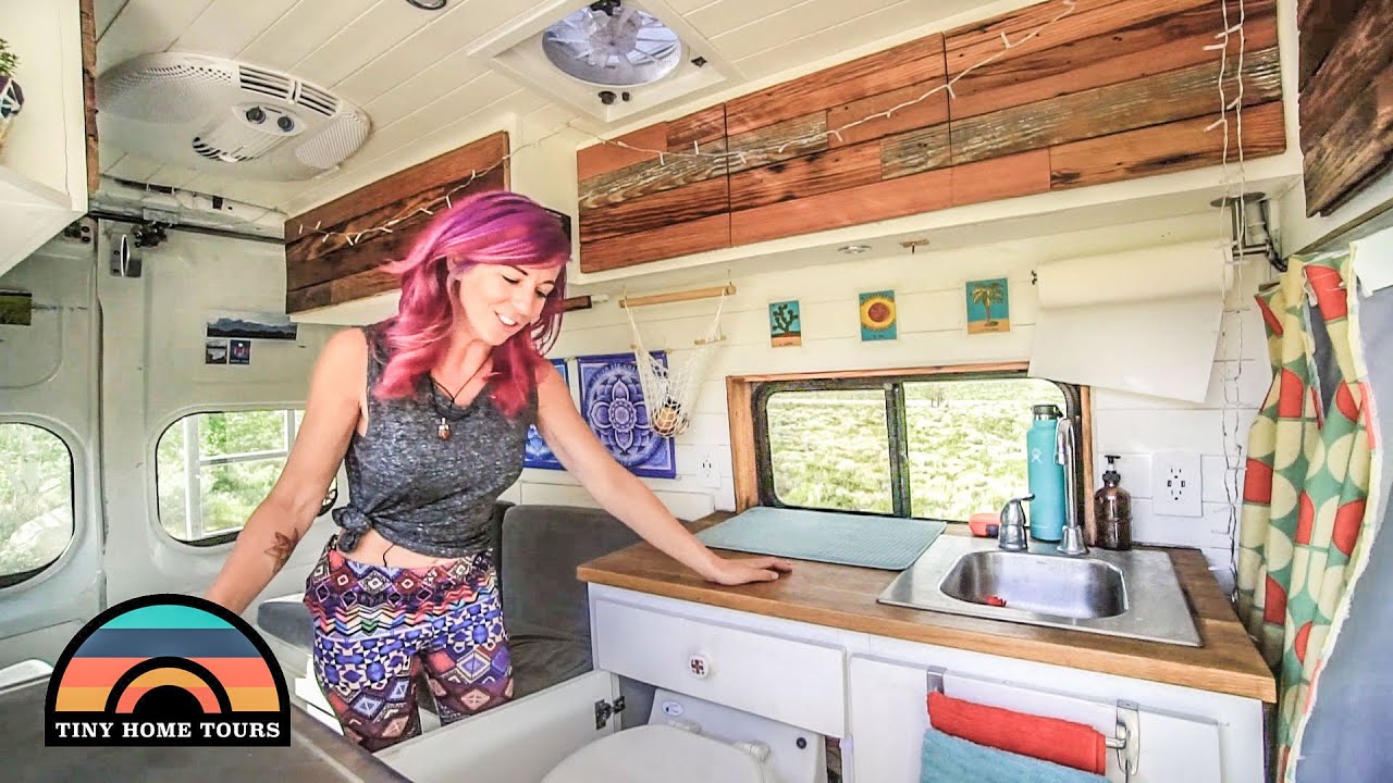 She Built A Nissan Work Van Into An Amazing Tiny House // Solo Female Vanlife
