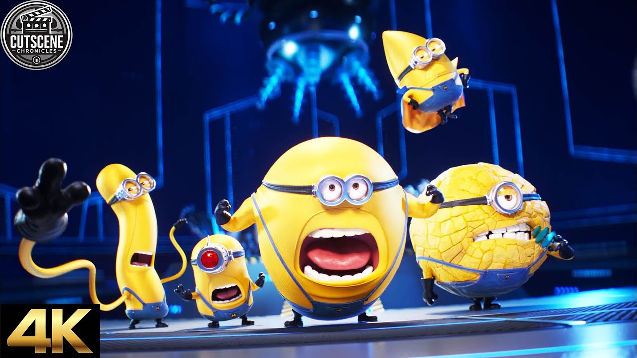 [4K UHD] Minions Gets Superpowers & Transform Into Mega Minions  CUTSCENE | Despicable Me 4 (2024)