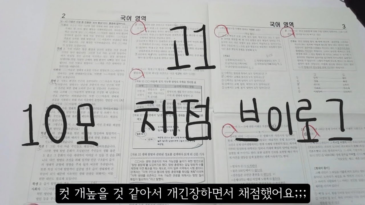 111122 뜬 고1의 10모 채점 브이로그