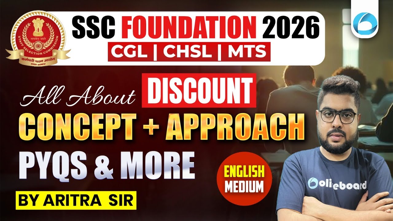 SSC Discount Concepts 2026 | SSC CGL CHSL MTS Discount PYQs & Tricks | SSC Foundation Class