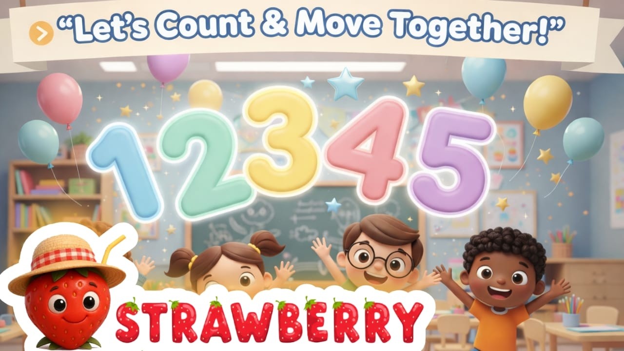 “Fun Kids Action Rhyme | Count 1-5 with Dance, Claps & Jumps | Preschool Learning”