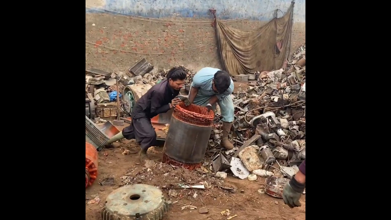 Scrap Motors Recycling to Copper with amazing process #copper #manufacturing #shorts