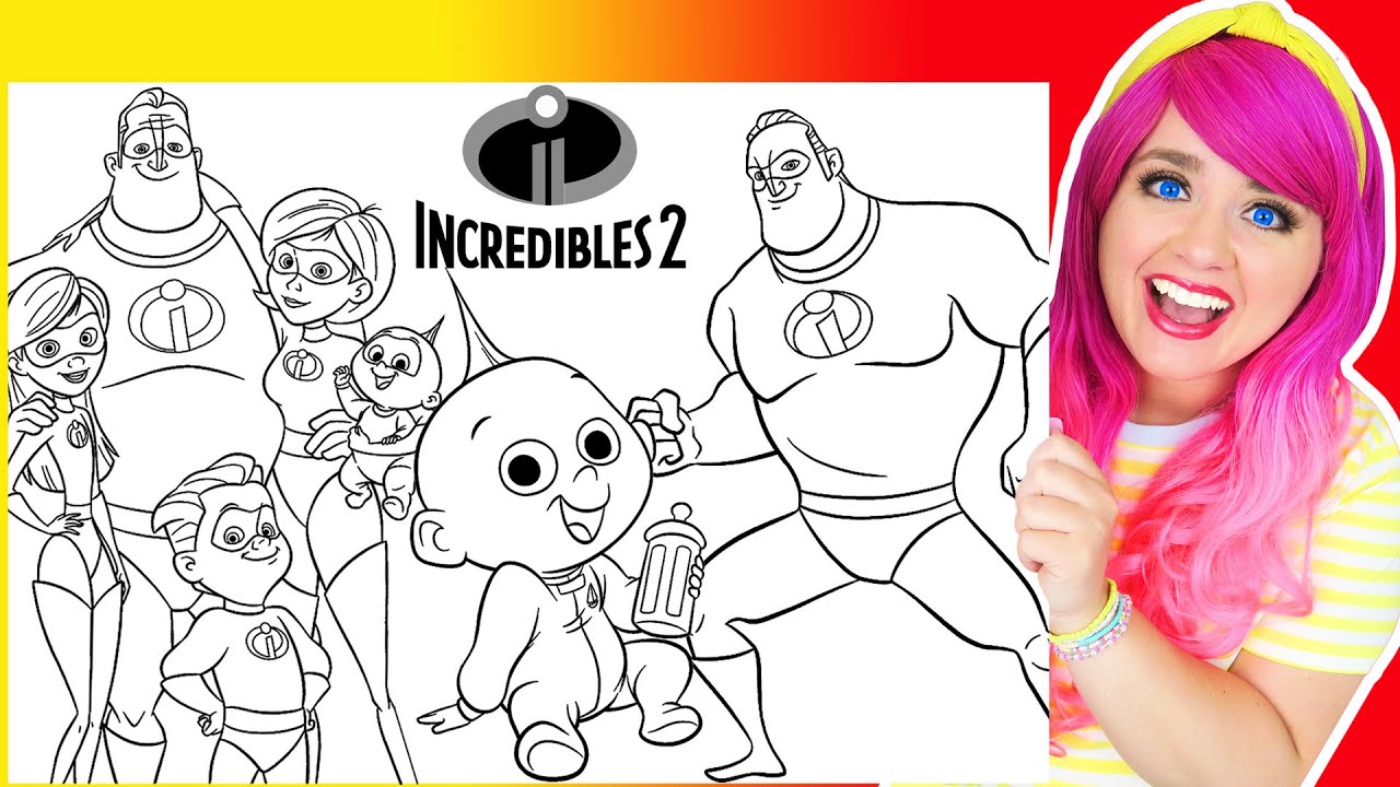Coloring Incredibles 2 Family GIANT Coloring Pages Disney Pixar The Incredibles | Crayola Crayons