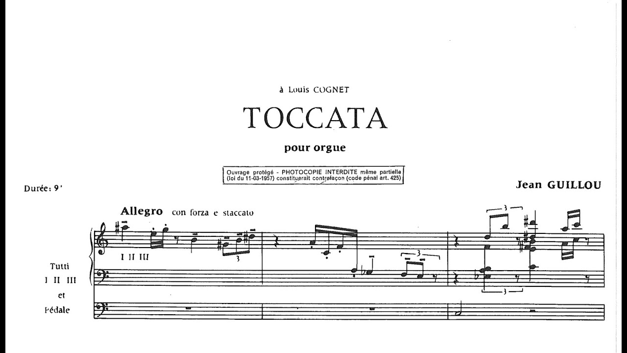 Jean Guillou - Toccata Op.9 (Score video)