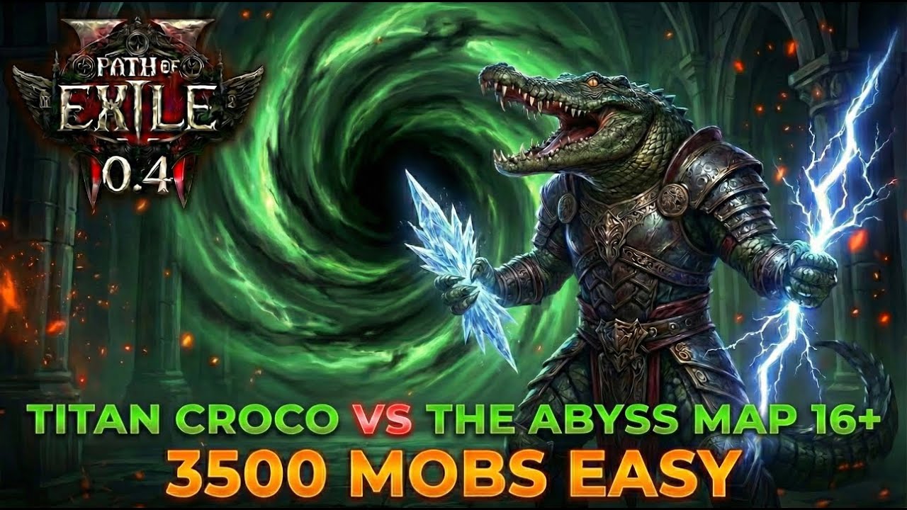 [POE2 0.4] TITAN CROCO/BEAR Vs ABYSS (with difficulty) 16+ / 3500 Mobs Easy Clear | Path of Exile 2