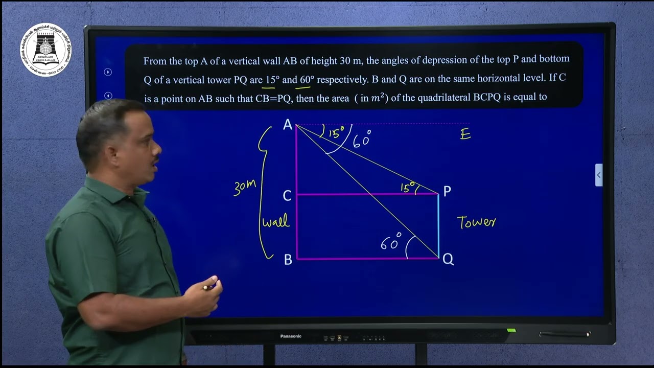 JEE |MATHS | கணிதம் | APPLICATION TO TRIANGLE  - 8 | முக்கோணத்தின் பயன்பாடுகள் - 8 | Kalvi TV