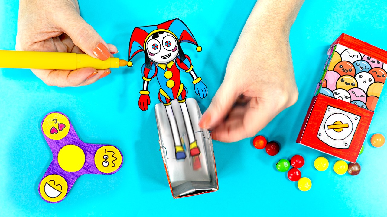 🤩 IDEIAS INCRÍVEIS 🖌️ SPINNER DE PAPEL, FIDGET TOY, MÁGICA, POMNI ANDANDO, CANDY MACHINE E PINTURAS