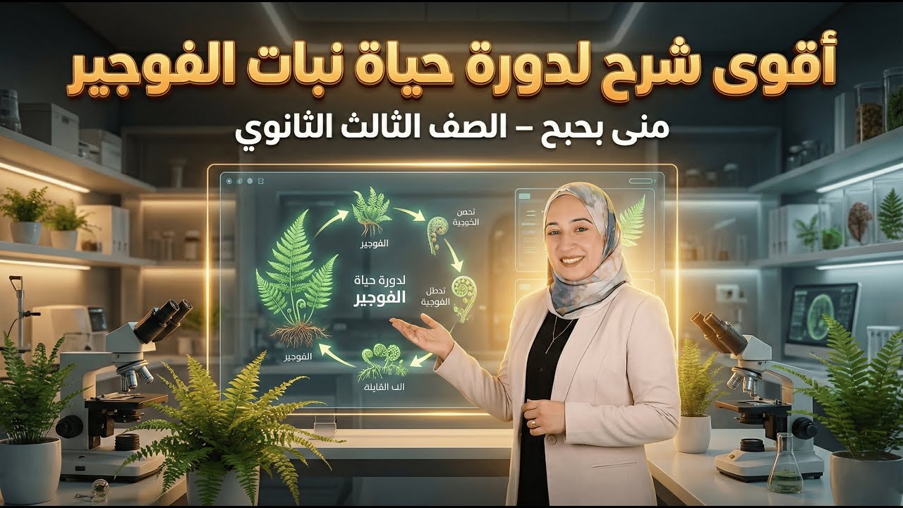 دورة حياة نبات الفوجير تعاقب الأجيال بالتفصيل الصف الثالث الثانوي