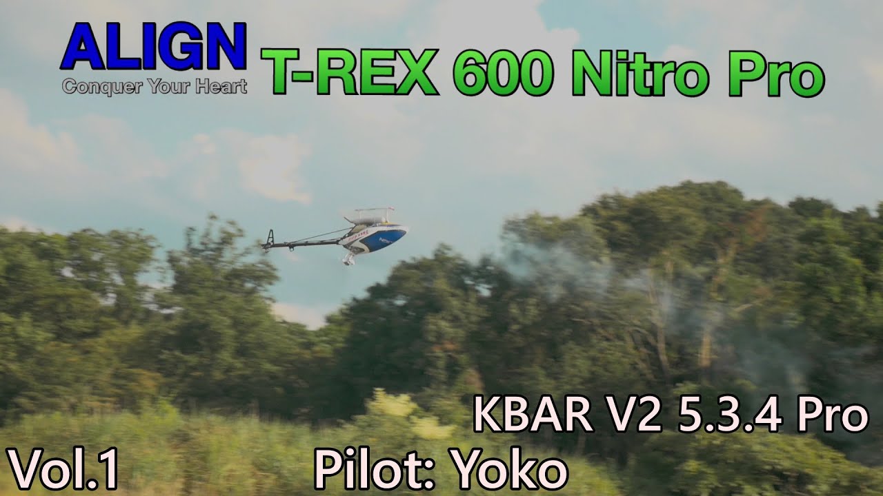 YOKO. ALIGN T-REX 600 Nitro Pro RC Helicopter Vol.1 Test  OS MAX-50SX-H RING HYPER