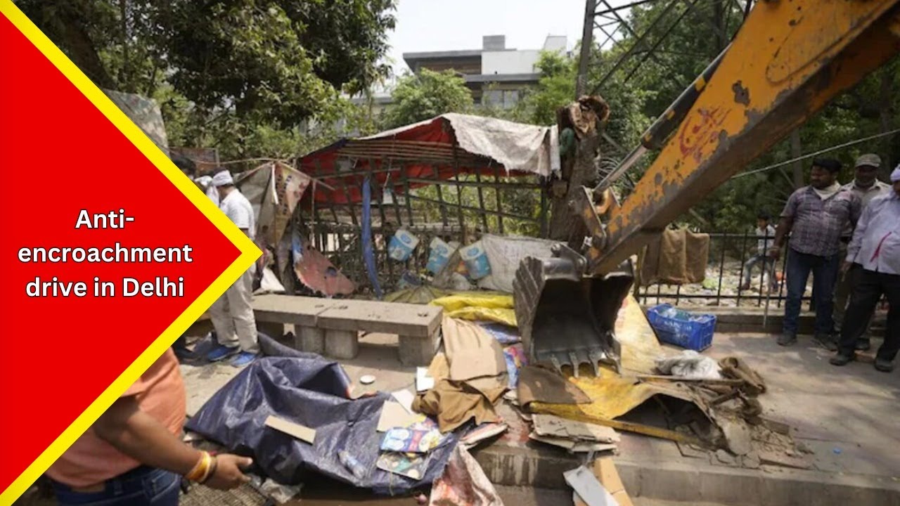 Delhi Development Authority (DDA) carries out anti-encroachment drive in Begumpur area....