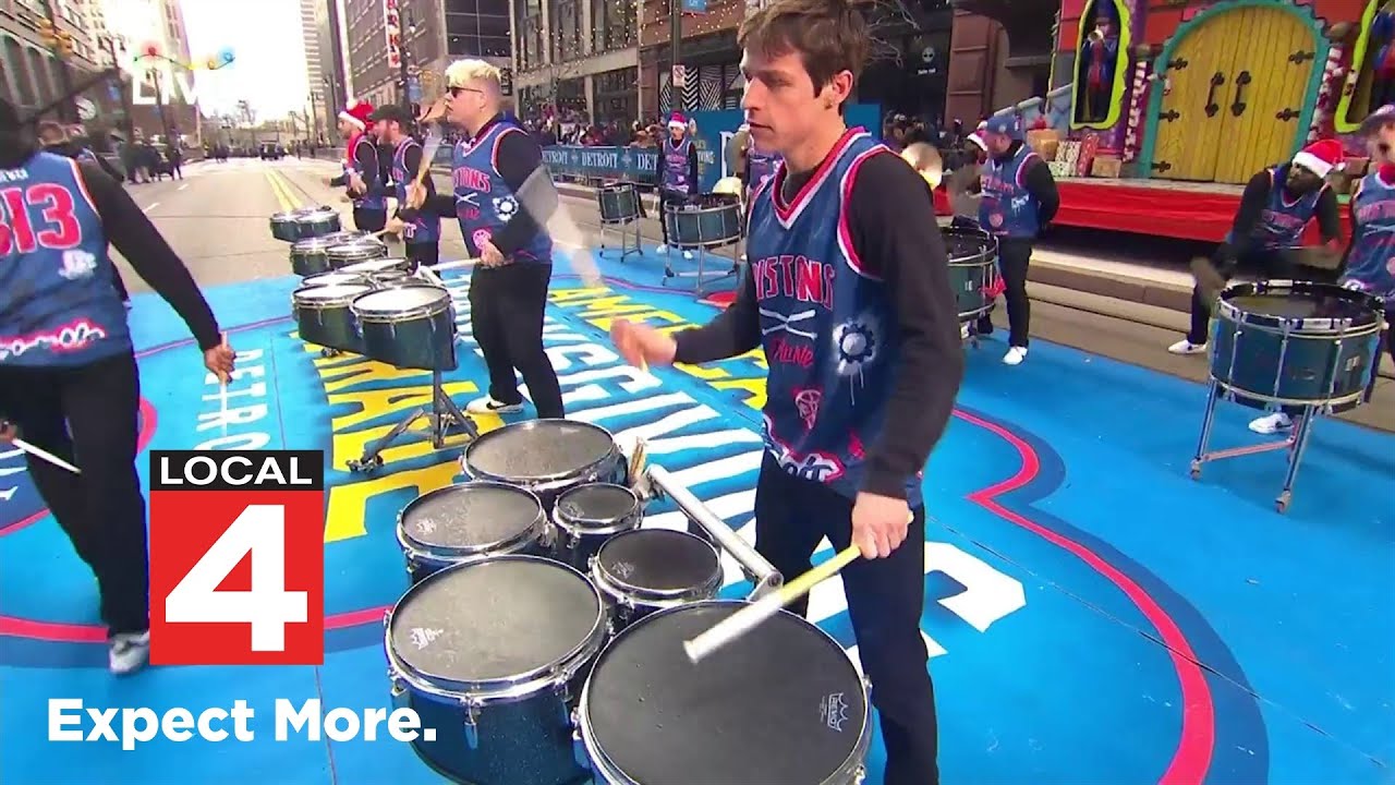 Detroit Pistons drum line performs at 2025 America's Thanksgiving Parade