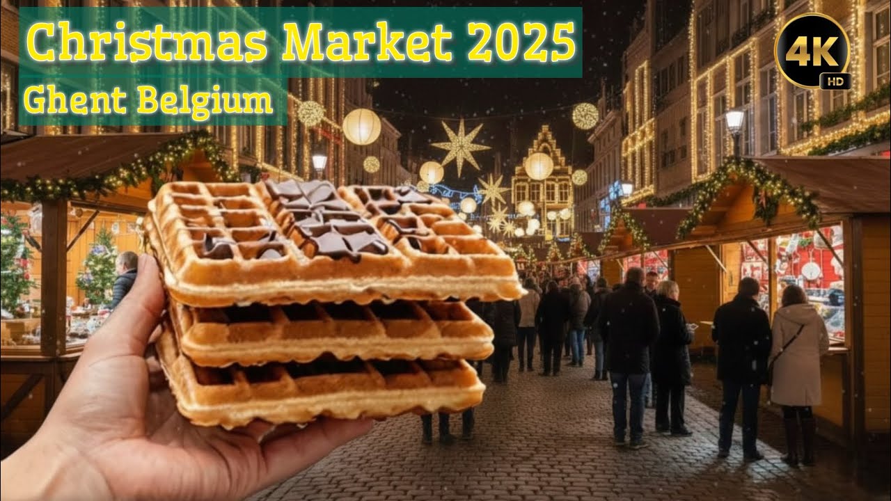 Ghent Christmas Market 2025 | 4K ASMR Walk with Local Food & Winter Glow Vibes