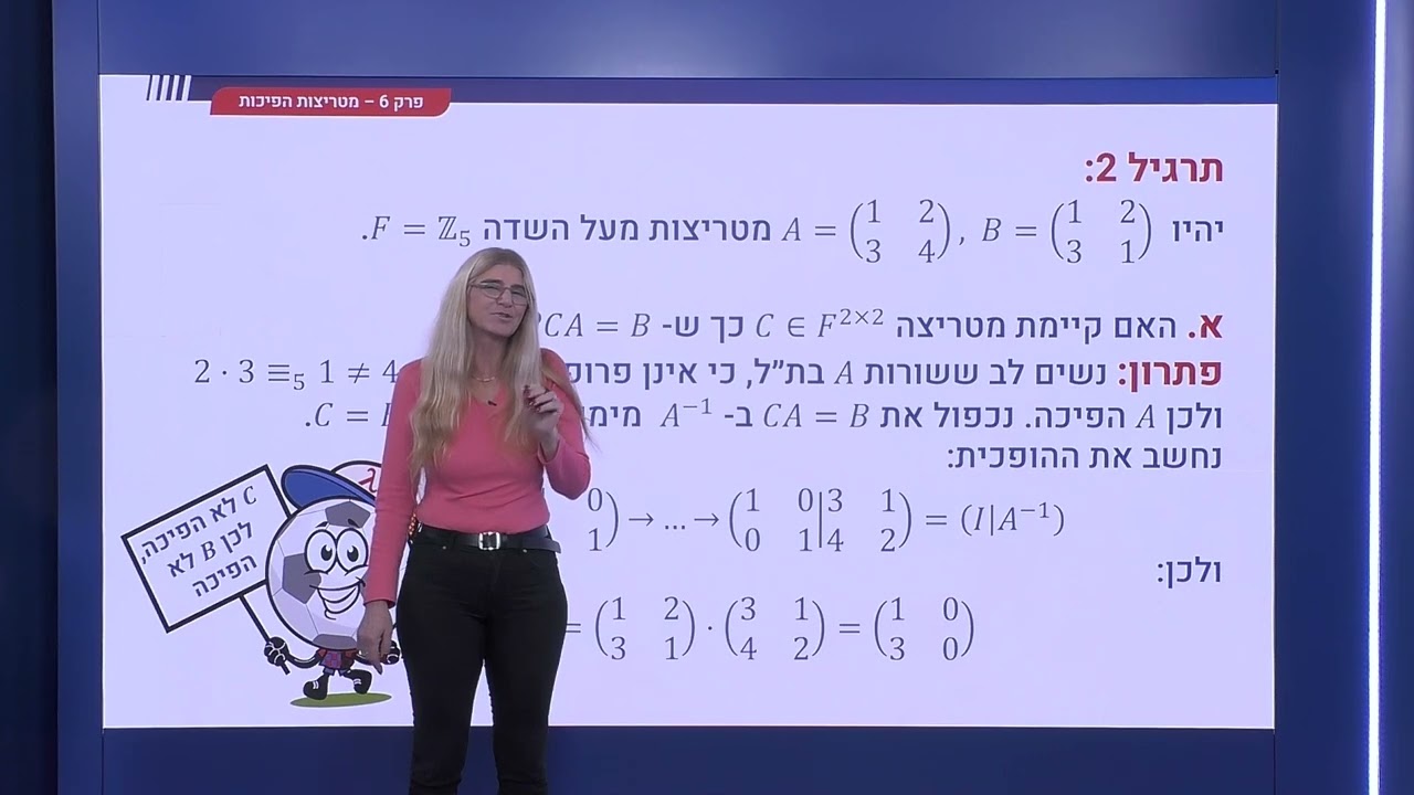 228 - מטריצות הפיכות ואלמנטריות - תרגילים מעל שדה סופי