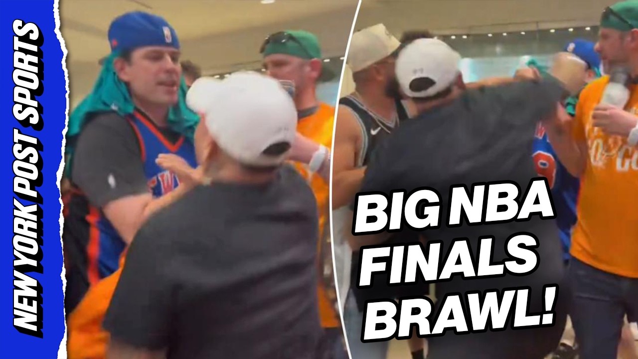 Knicks Fan Gets Into HEATED Scrap With Spurs Fans!
