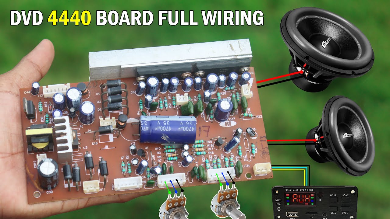 DVD Player 4440 Amplifier Board Complete Connection Bluetooth + Volume, Bass & Treble in Hindi