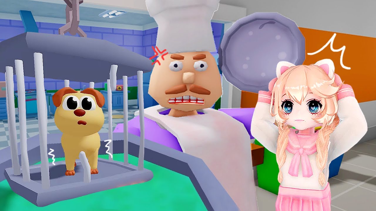 요리사 주방에서 강아지를 구해요! 로블록스 Escape Chef Kitchen Obby Run