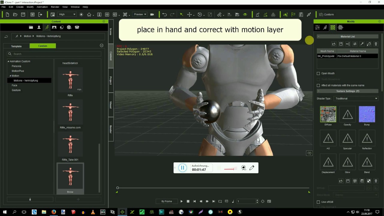 iclone 7 physics - part 1 -  interaction between characters and objects