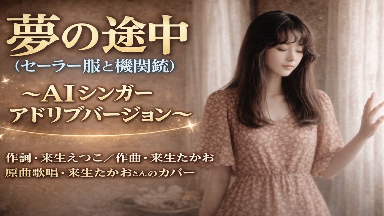 夢の途中（セーラー服と機関銃）～AIシンガーアドリブバージョン～来生たかおさんのカバー