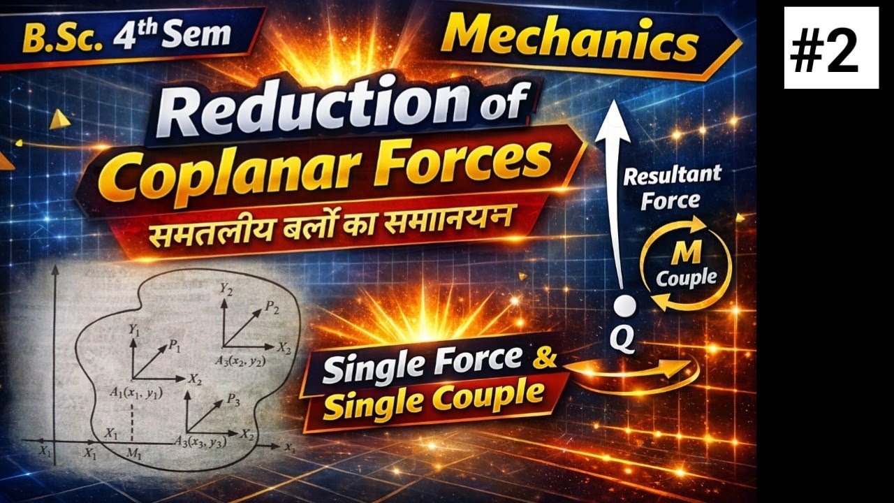 Reduction of Coplanar Forces समतलीय बलों का समानयन Mechanics B.Sc. 4th sem Maths