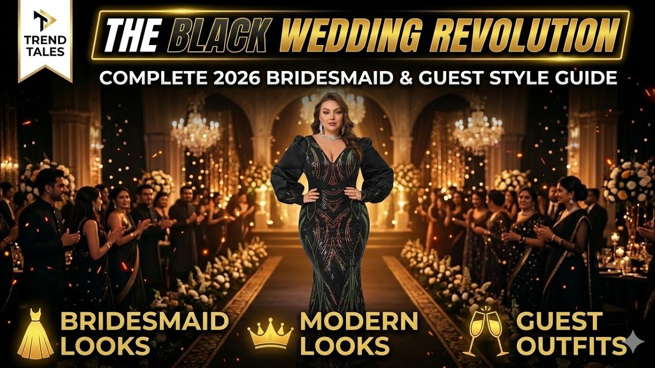 Black Wedding Guest Outfits 2026 | Modern Bridesmaid Lookbook | Global Trends🔥🔥
