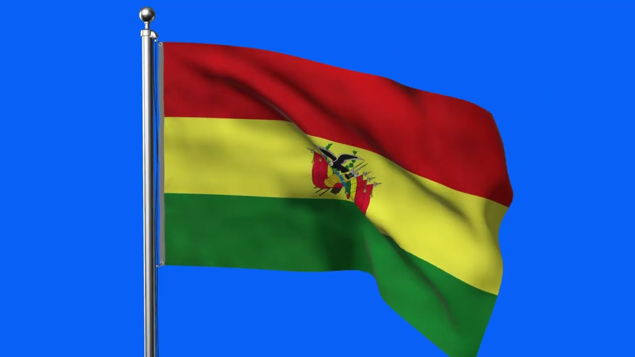 BOLIVIA FLAG ANIMATION GREEN SCREEN (4K LOOP VIDEO)