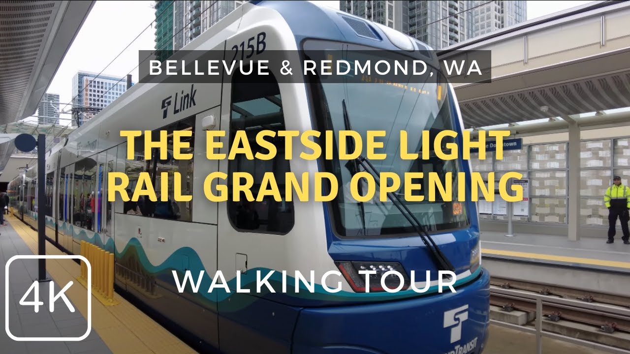 Grand Opening of the Eastside Light Rail From Bellevue to Redmond, WA 2024 Walking Tour