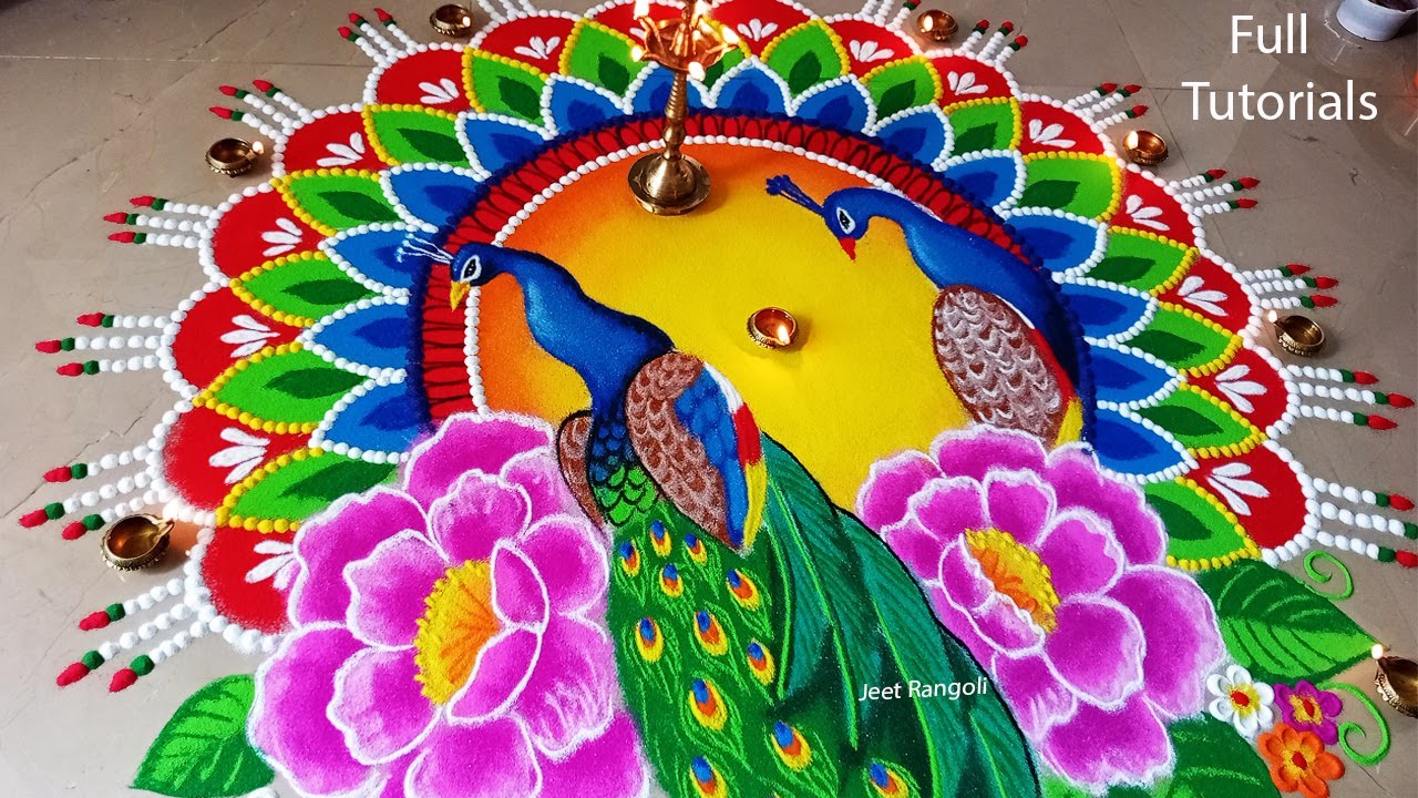 Big , colourful and attractive rangoli for diwali. New diwali rangoli 2022