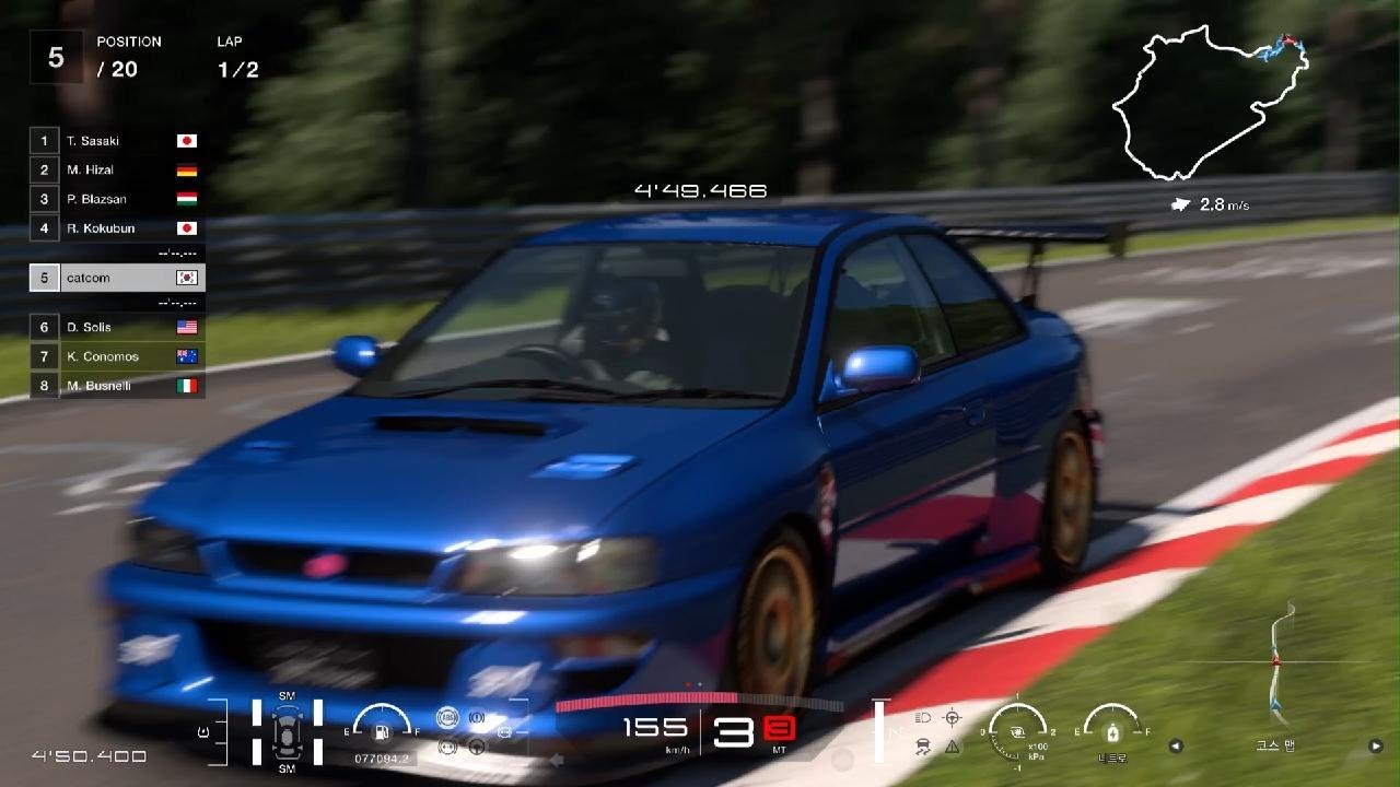 [PS VR2] 그란 투리스모 7_월드 투어링 카 600_뉘르부르크링-북쪽 코스_Impreza 22B-STi '98
