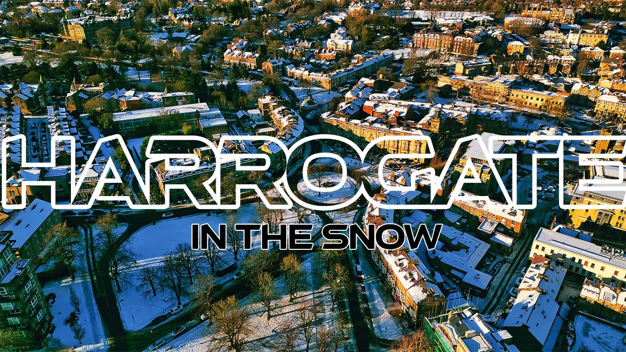 Aerial video of Harrogate in the snow!