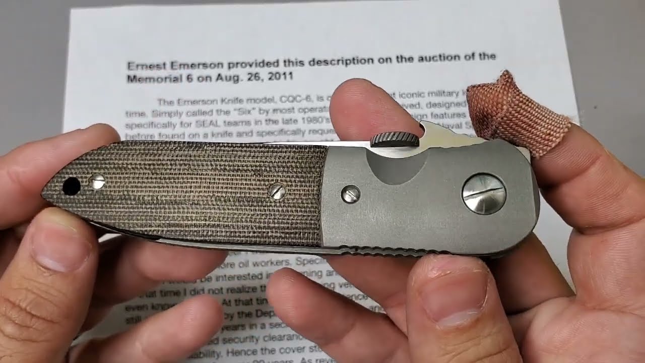Ernest Emerson CQC-6 - The story of this iconic model #emersonknives #emersonknivesinc