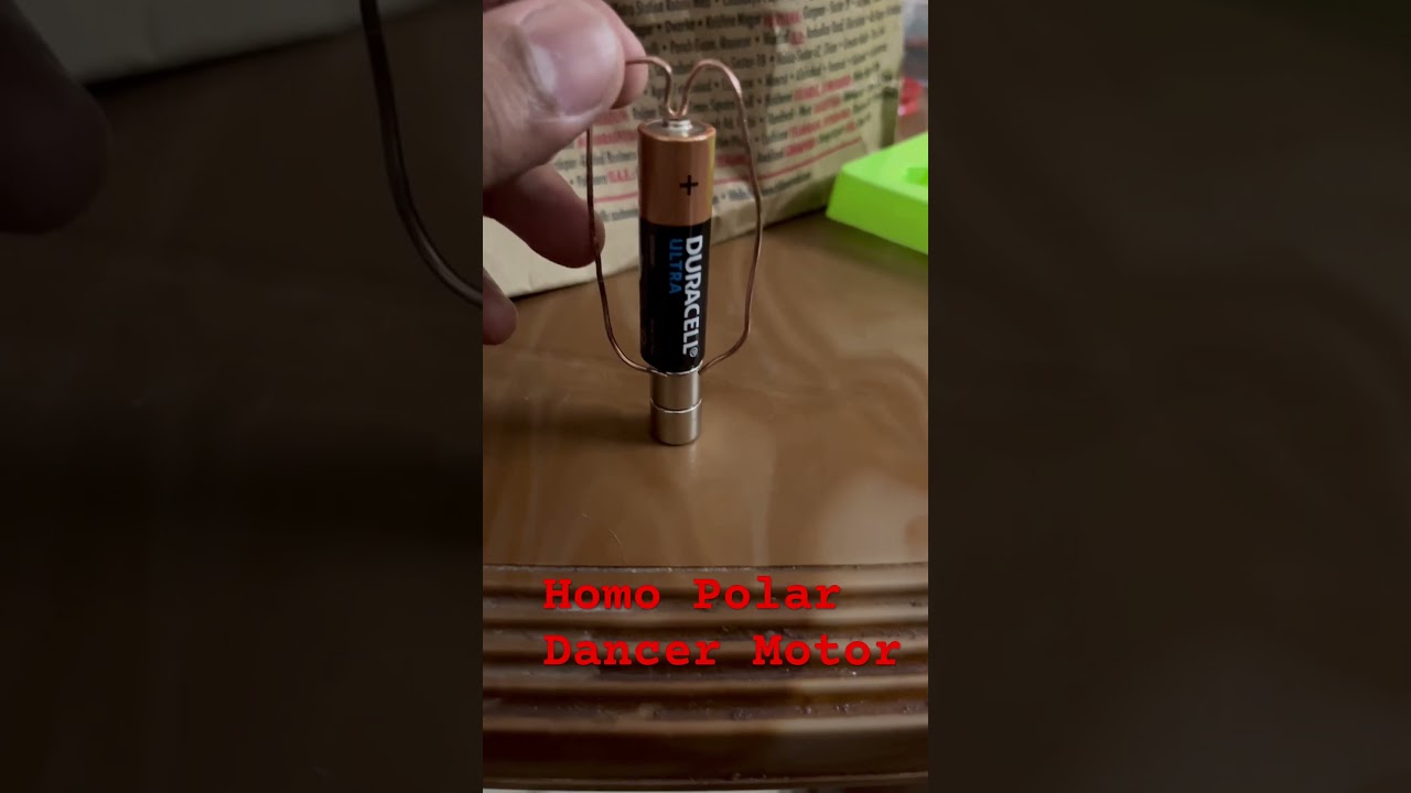 Homo Polar Dancer DIY Simple Motor using Battery ,Magnet and Copper Wire #scienceexperiment #magnet