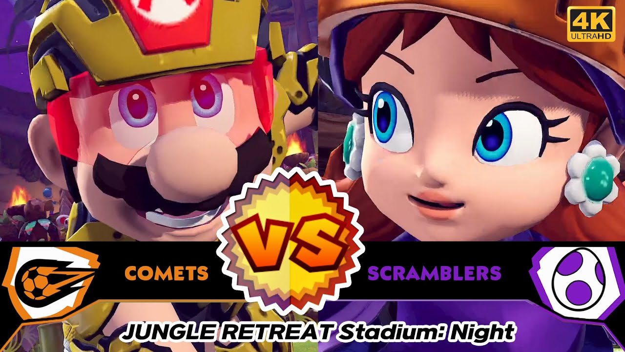 Mario Strikers: Battle League - Mario Vs. Daisy in JUNGLE RETREAT | 4K