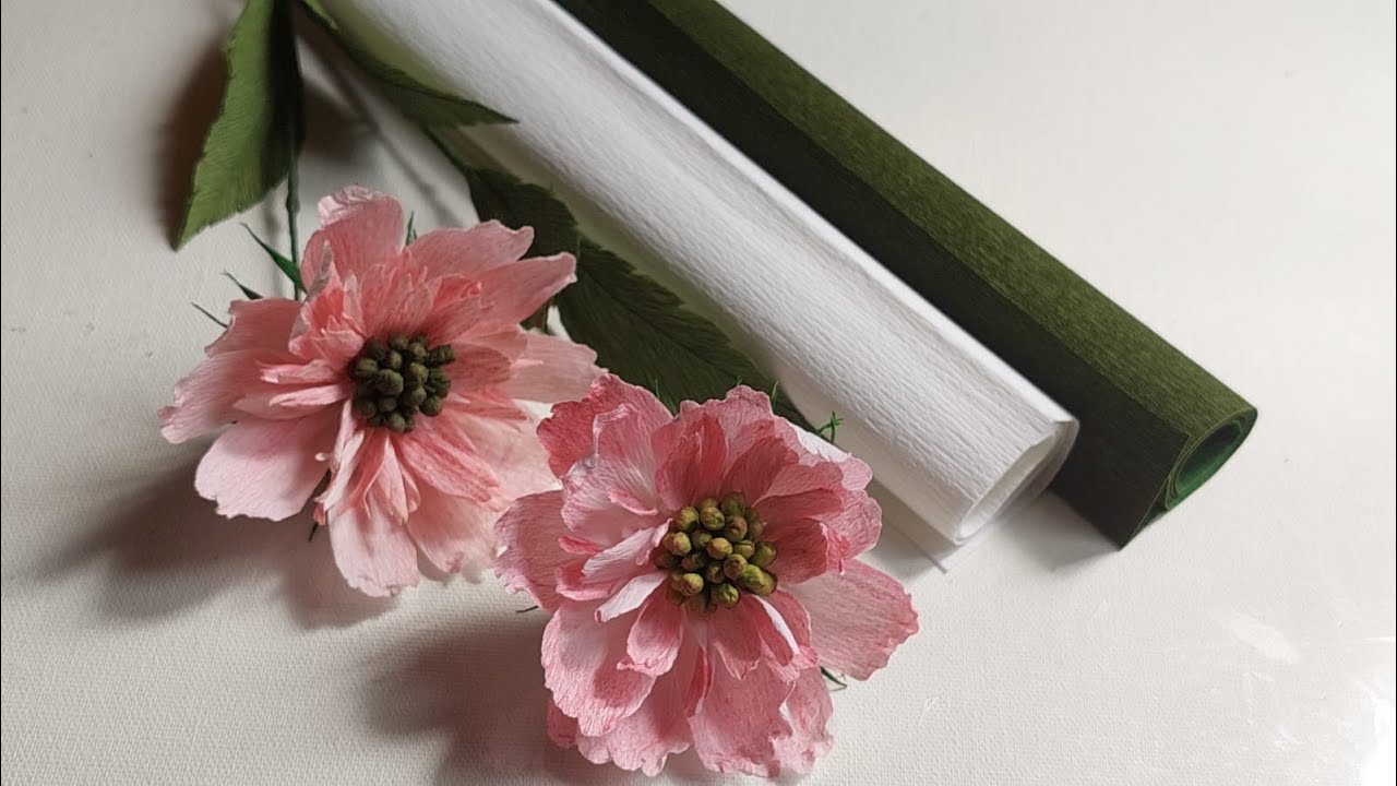 Scabiosa Flower Making  | Crepe Paper Flower Making| DIY