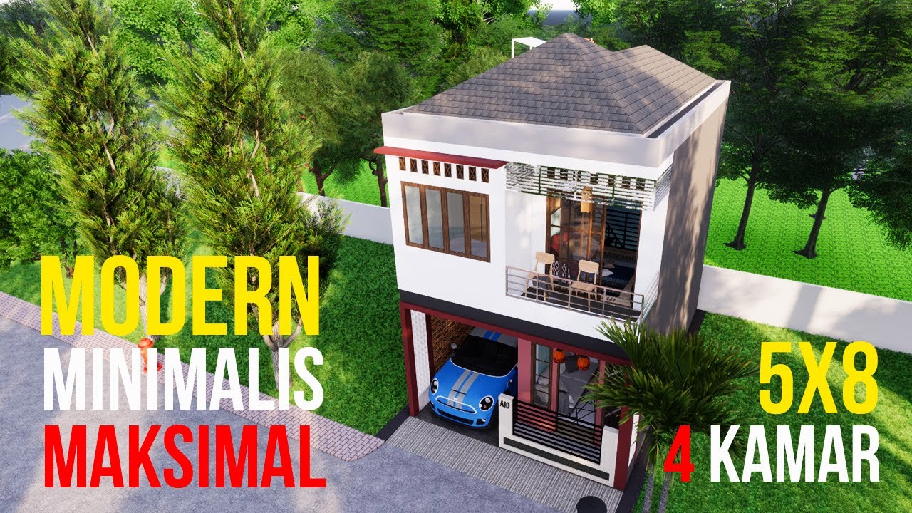 IDE DESIGN RUMAH 5x8 2 LANTAI 4 KAMAR TIDUR
