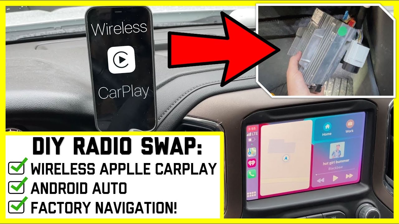 Wireless Apple Carplay / Android Auto Upgrade and Factory Navigation 2019, 2020 Silverado Sierra