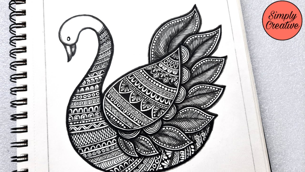 Swan Mandala Art | How to draw Mandala for beginner | Swan Doodle | Mandala Step by Step #mandalaart