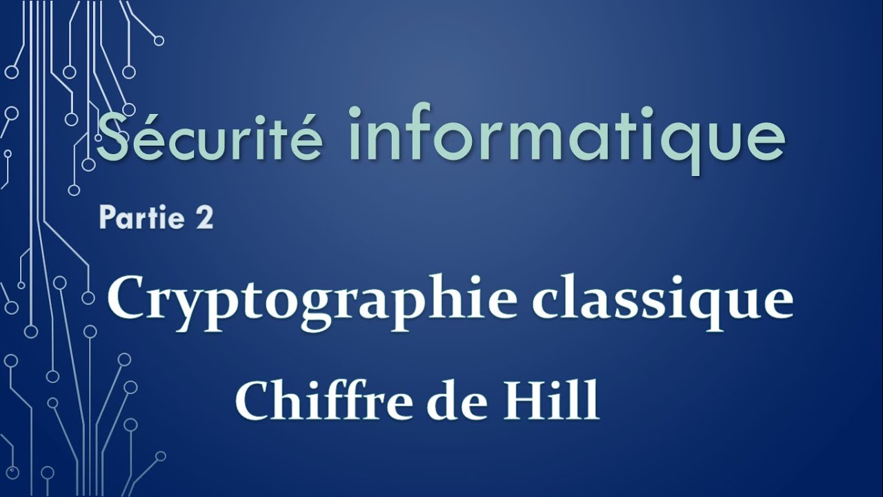 Chiffrement de Hill - Sécurité informatique (Partie 2) Cryptographie classique