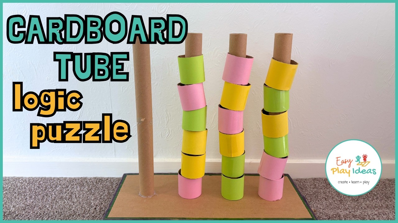 How to Make a Cardboard Tube Colour Puzzle | Logic Game for Kids