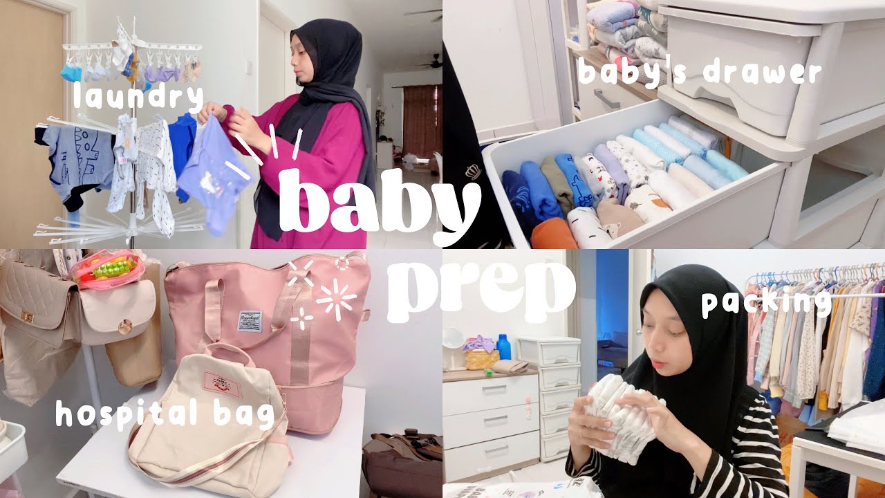 nesting vlog | baby preparations, manjaku haul, laundry, fold clothes, packing hospital bag ✨
