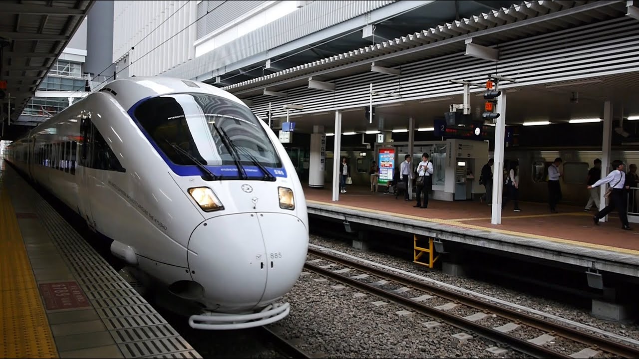 JR九州 特急かもめ９号 （885系運行） 超広角車窓 進行左側 博多～佐賀～長崎