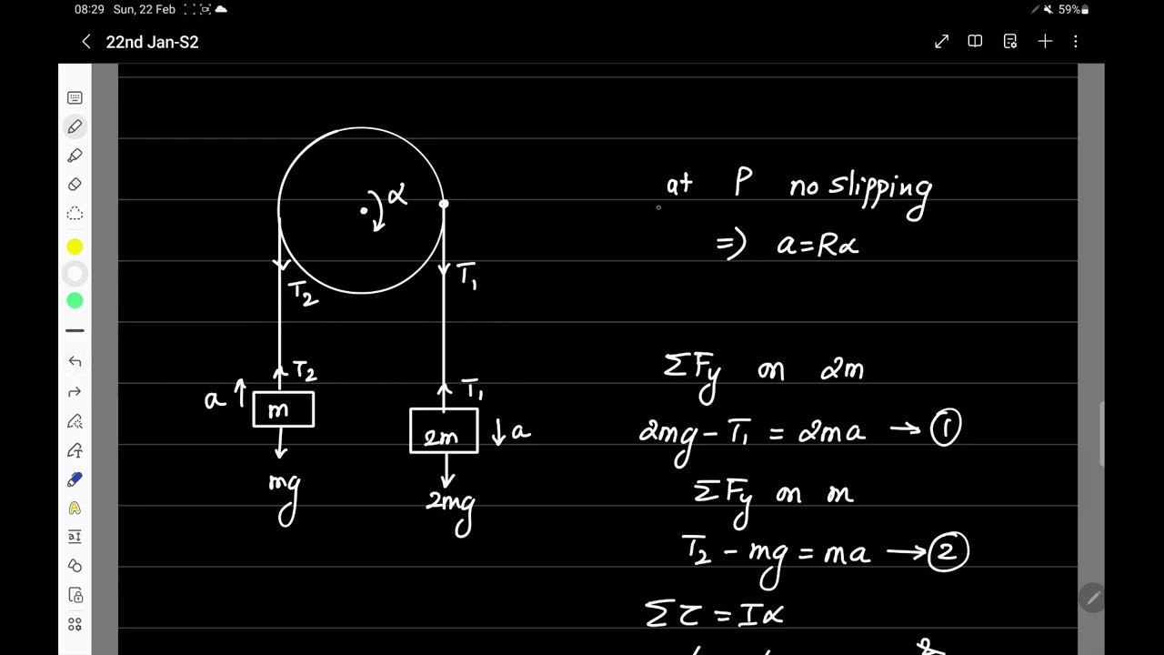 JEE Mains 2026 Physics | Rotational Dynamics | Pulley & Connected Masses | 22 Jan Shift 2