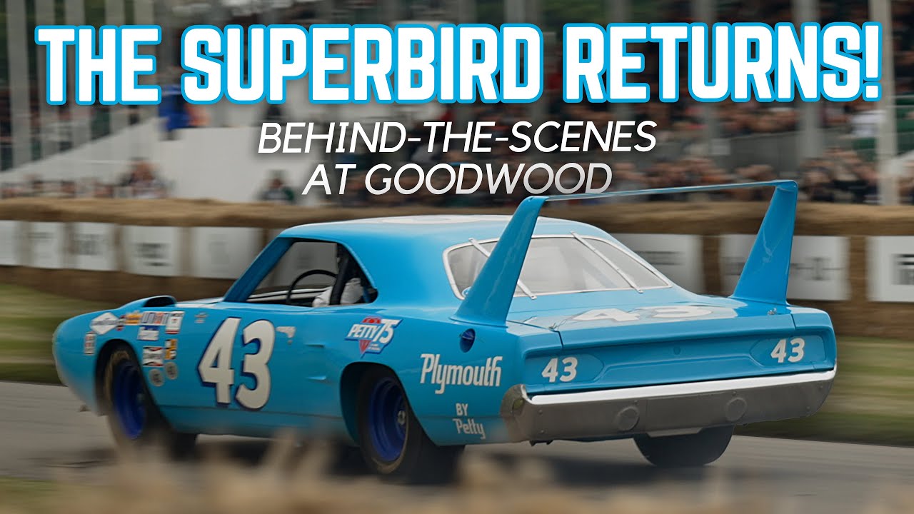 Кайл Петти за рулём Superbird на фестивале скорости в Гудвуде! ЧАСТЬ 1 (4K)