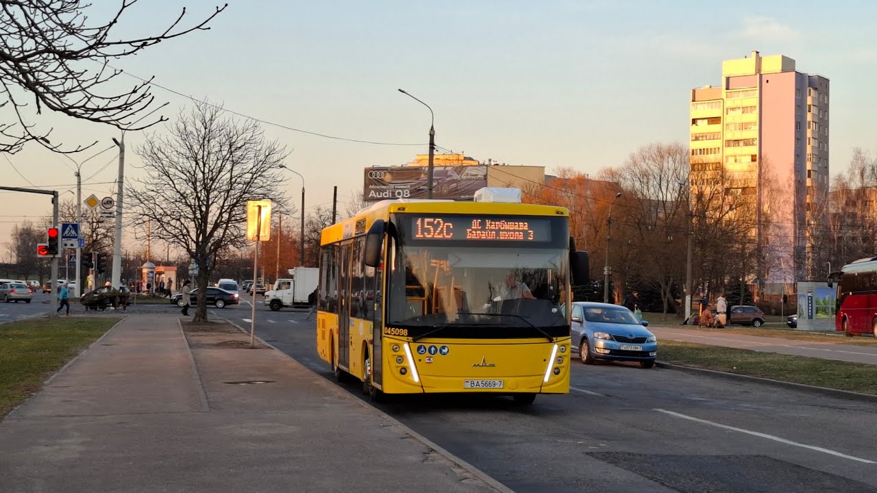 Поездка на автобусе МАЗ 206.047 гос номер ВА 5669-7 маршрут 152с