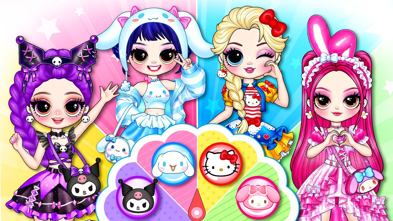 K-Pop Охотники на демонов: Руми, Зои и Мира преображаются в мультяшных персонажей! | Бумажные кук...