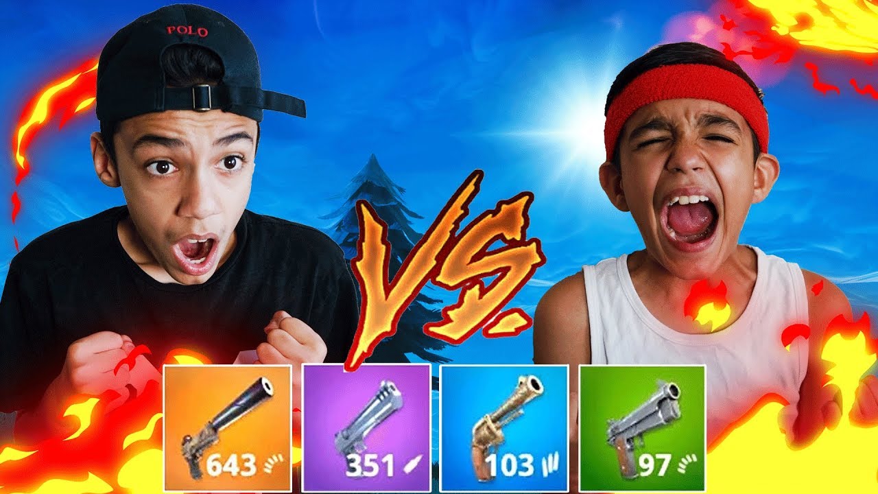 INSANE Pistol ONLY 1v1 Against Little Brother in Fortnite: Battle Royale!