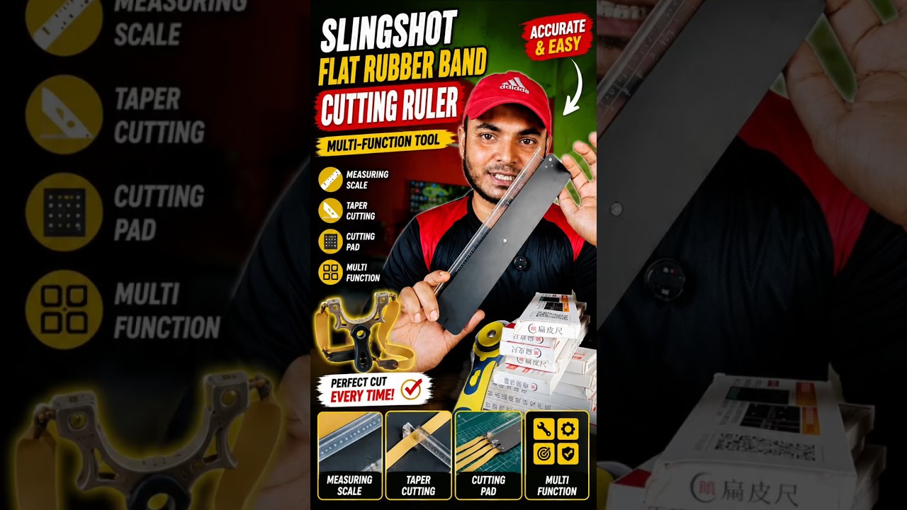 Best Slingshot Flat Band Cutting Ruler 🔥 Accurate & Easy Rubber Band Cutting #shorts #slingshot #diy