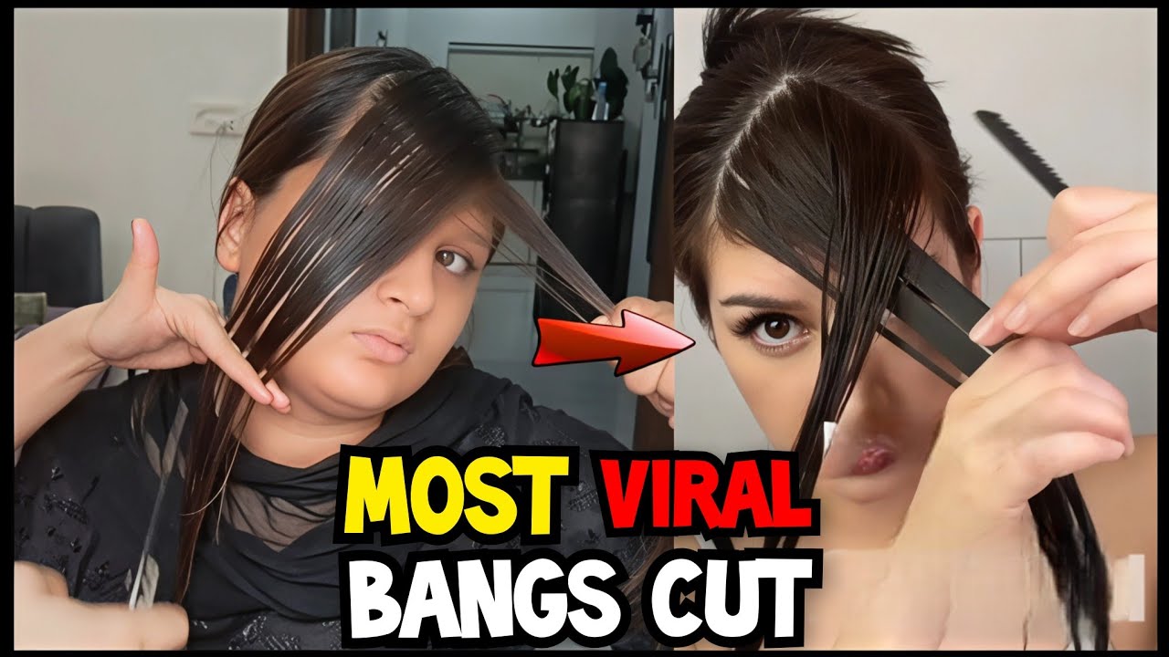 CUT Your Own Viral Curtain Bangs at Home Now!